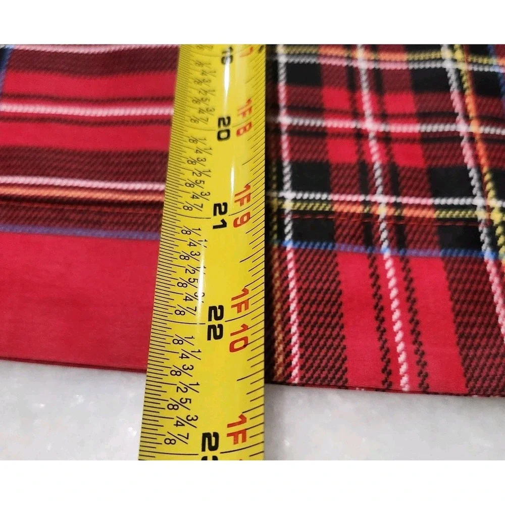 2 Red Royal Stewart Tartan Christma Plaid Standard Pillow Shams Zip 100% Cotton